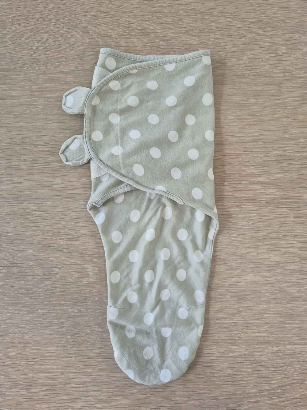 Polka Dot Baby Swaddle in Light Sage - Unbranded